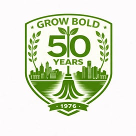 Stathakis Grow Bold 50 Year Logo