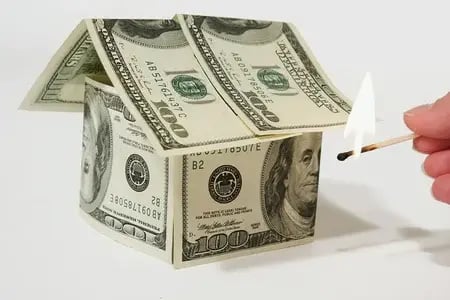 bigstock-Burning-Money-House-Made-From--3097020