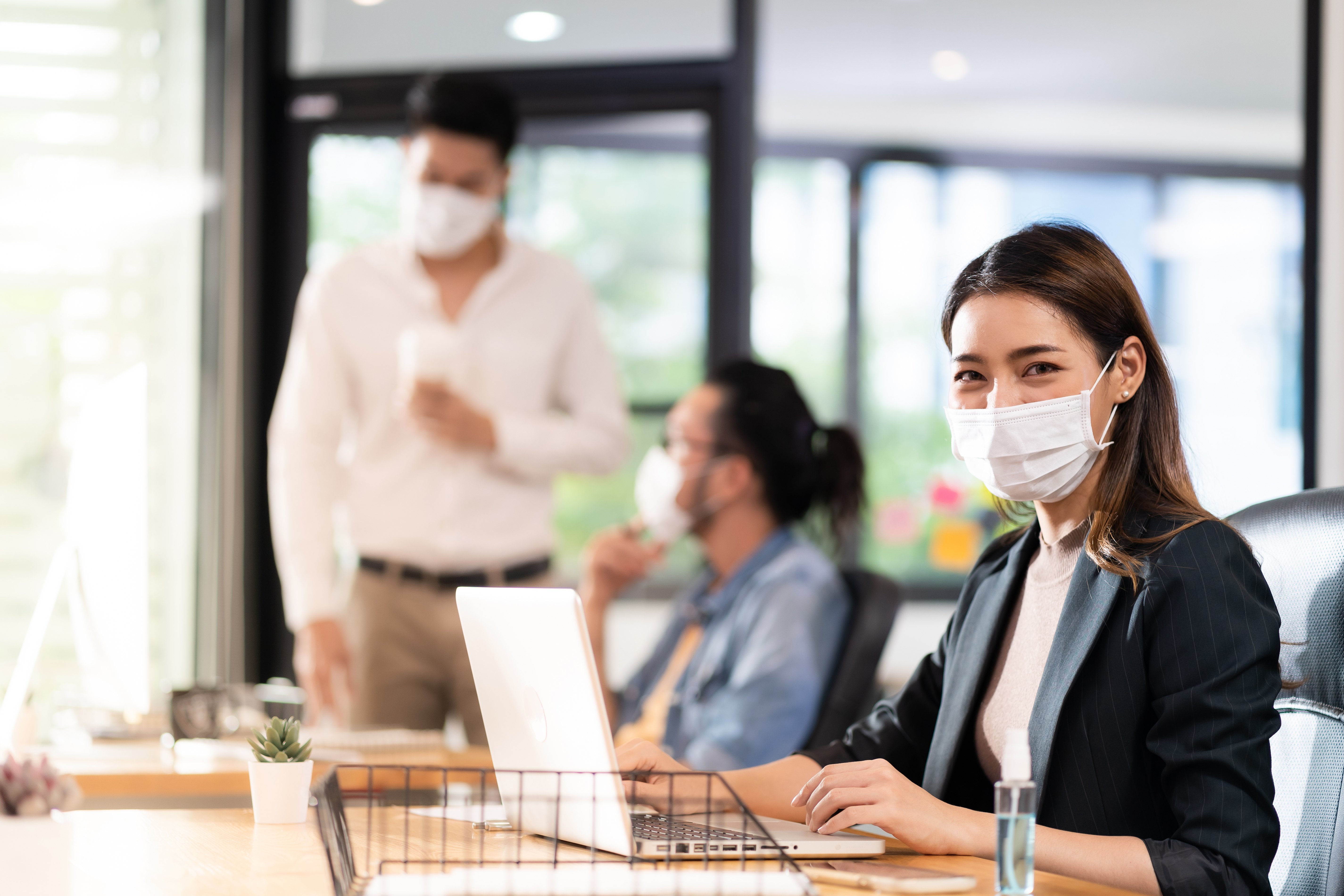 Office Employee Working in Clean Office