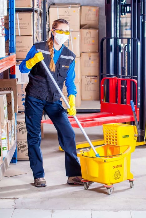 industrial commercial cleaning person