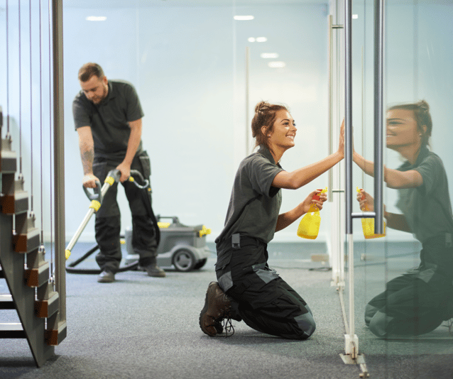 commercial cleaning team